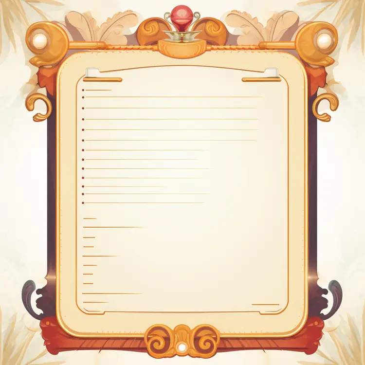 Ornate Decorative Frame with Blank Paper