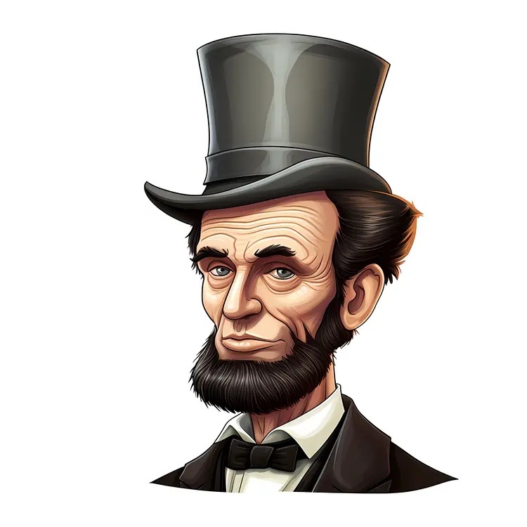 Cartoon Abraham Lincoln in Formal Attire
