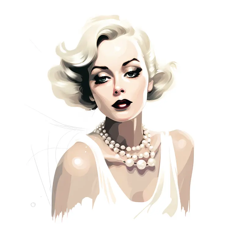 Sophisticated Blonde Woman with Pearls