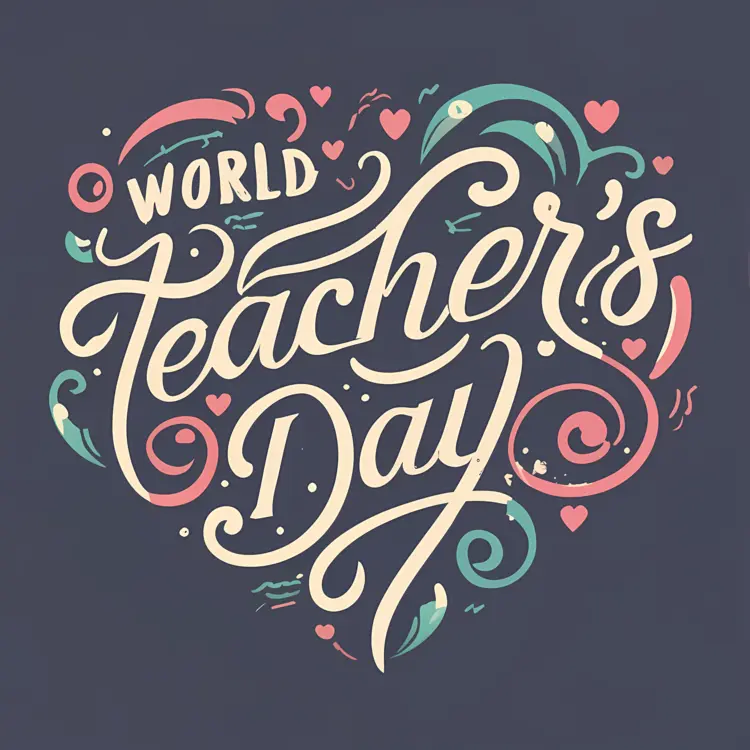 World Teacher's Day with Heart Design