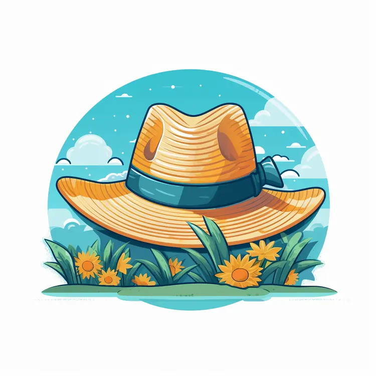 Straw Hat in a Sunny Field