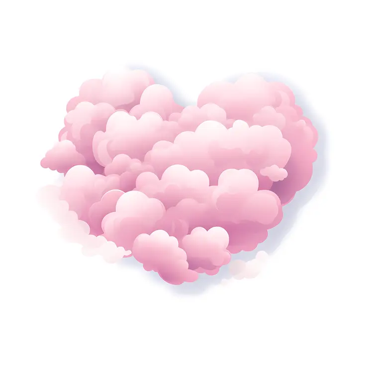 Pink Heart-shaped Cloud in the Sky