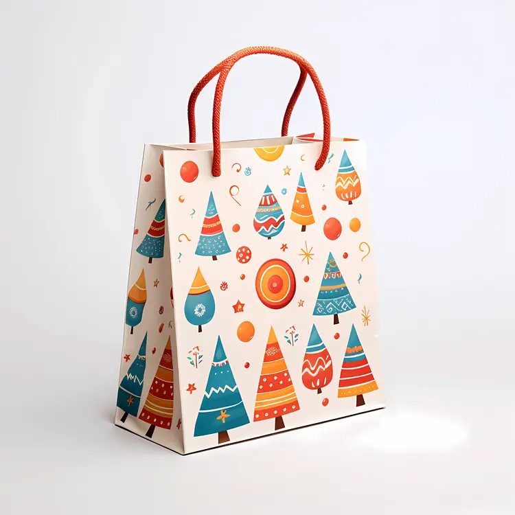 Colorful Christmas Tree Gift Bag