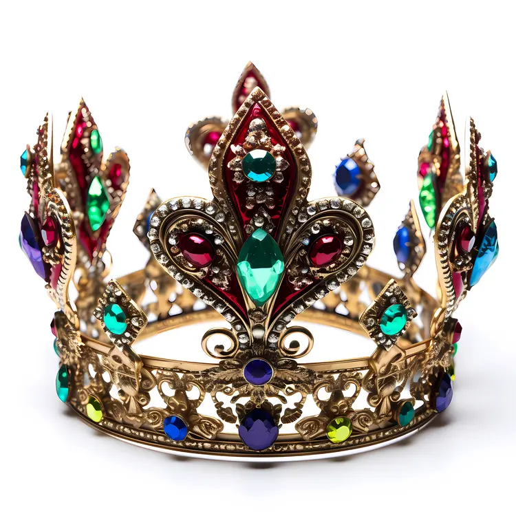 Colorful Royal Crown with Jewels