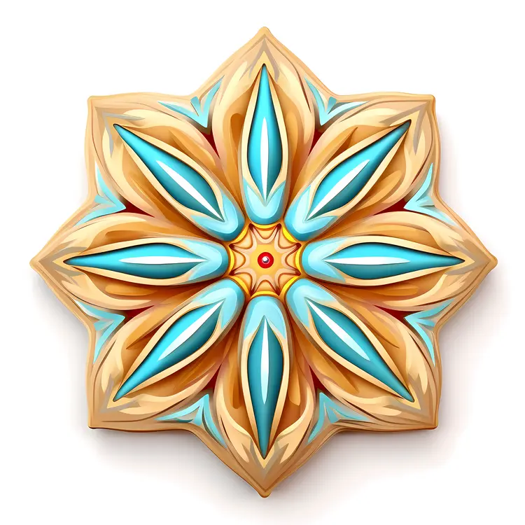 Blue and Gold Decorated Cookie