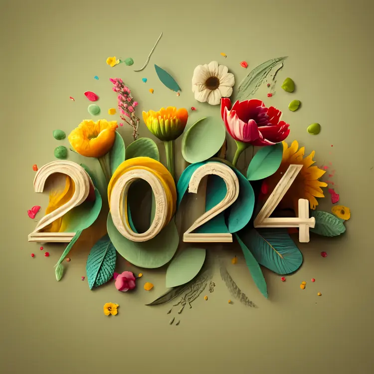 Green Background Floral 2024