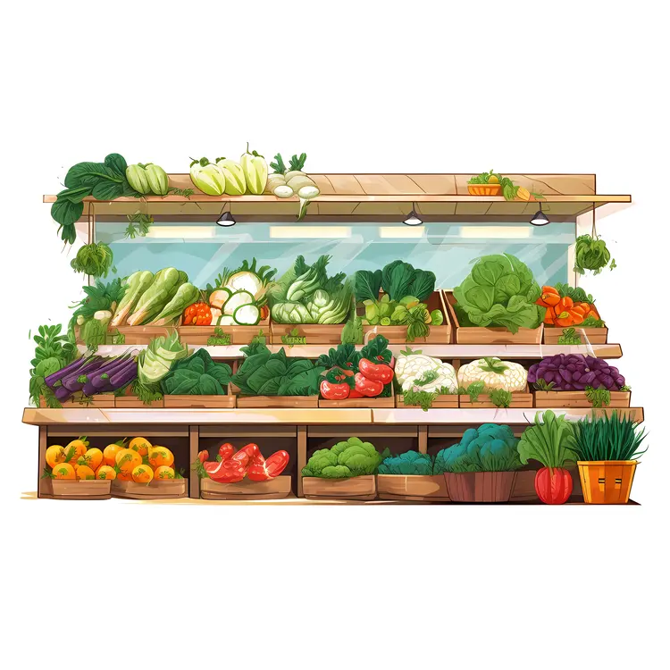 Rich Vegetable Stand at Market