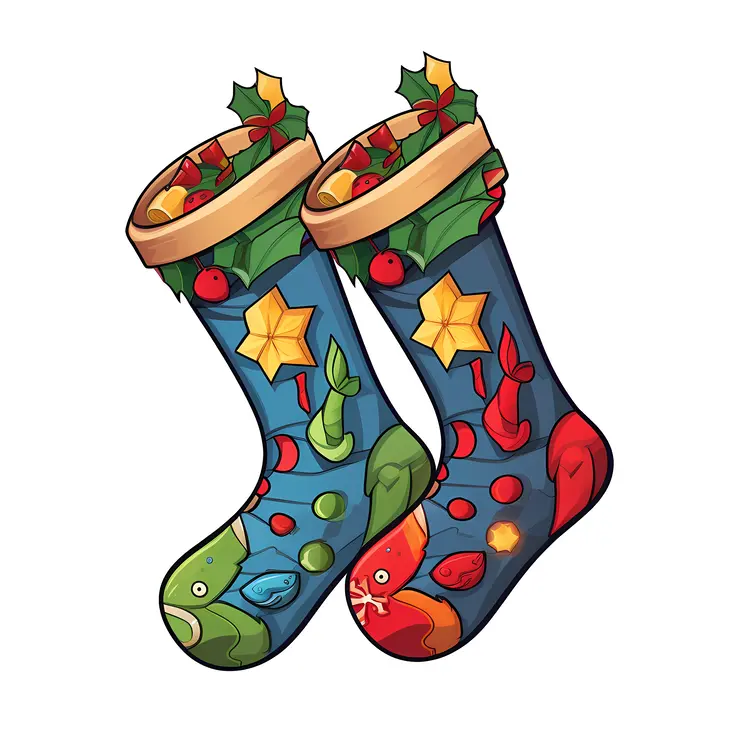 Festive Christmas Stockings with Holly