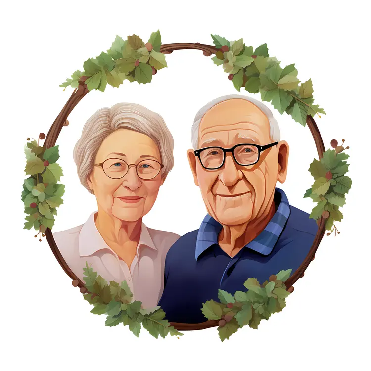 Happy Elderly Couple Portrait for Grandparents Day