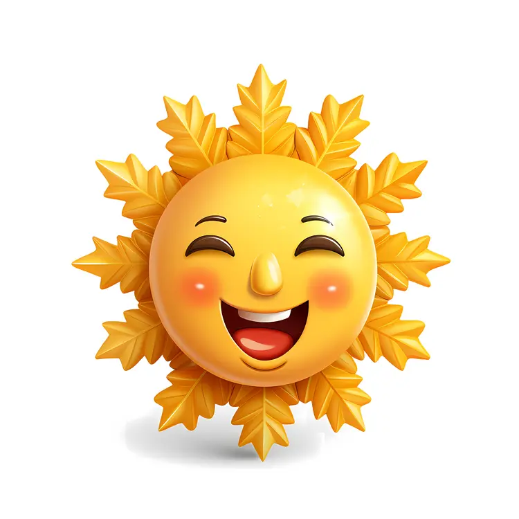 Happy Yellow Sun with a Smile