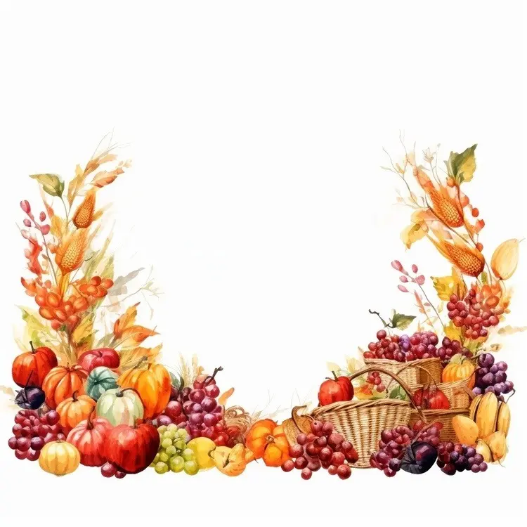 Autumn Harvest Display with Pumpkins and Grapes