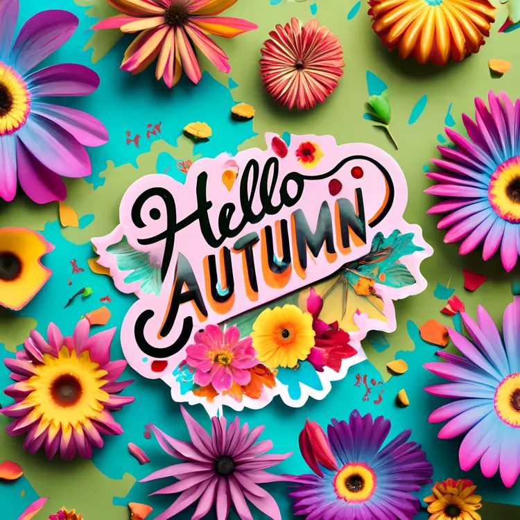 Hello Autumn with Bright Flowers