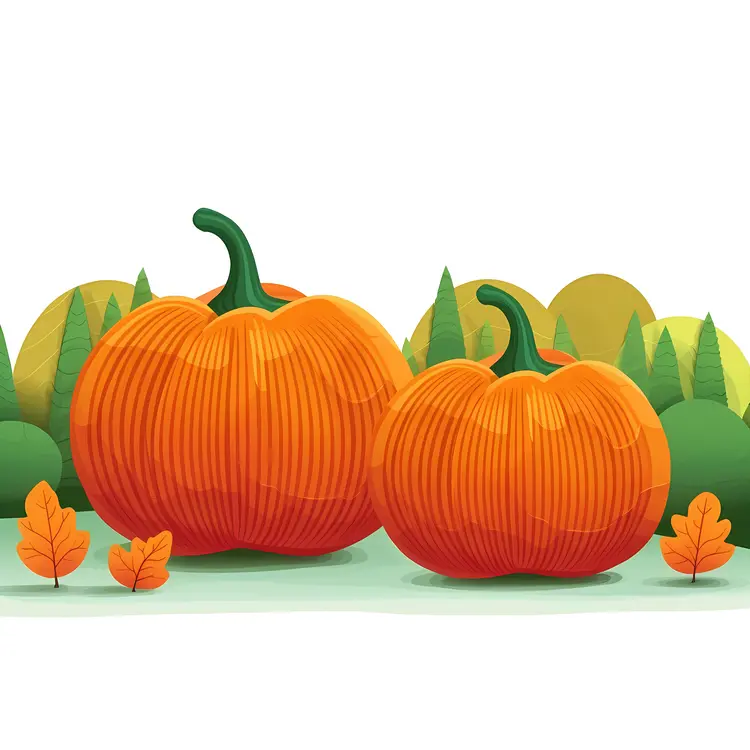 Orange Pumpkins in Fall