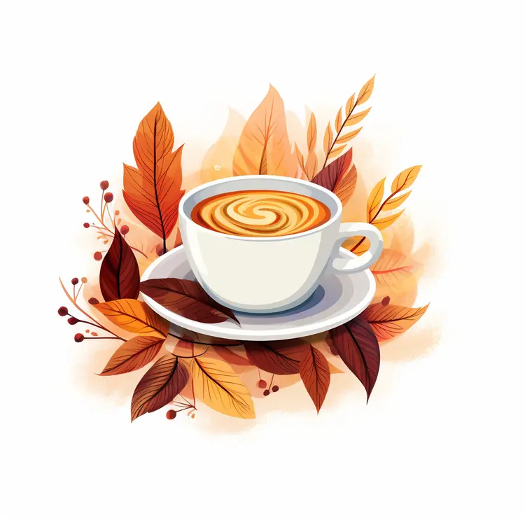 Cappuccino with Autumn Leaves