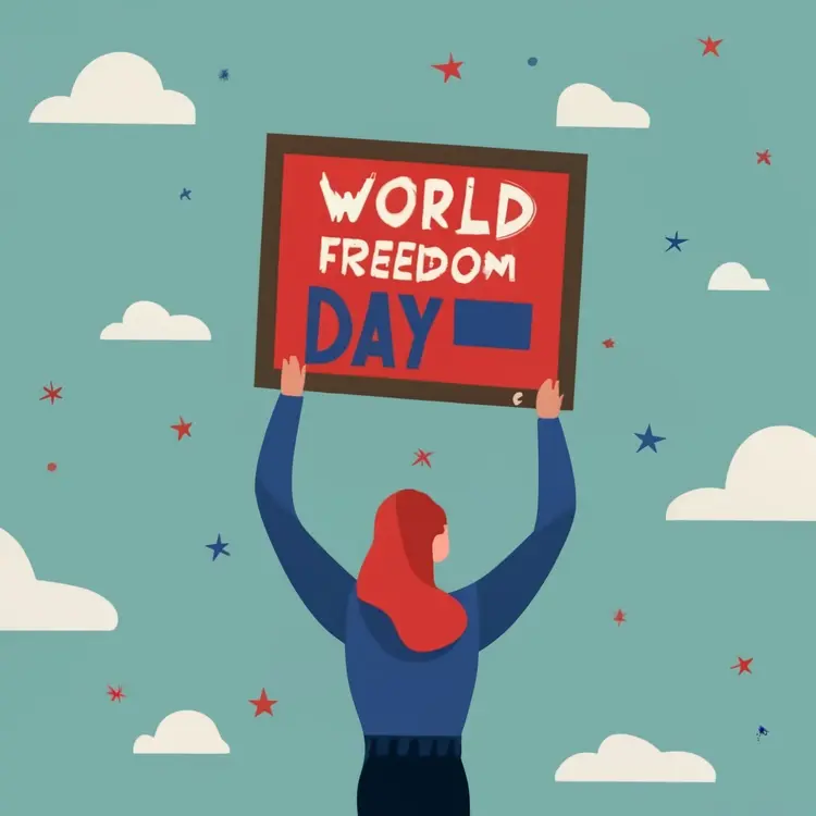 World Freedom Day Poster Held by Person
