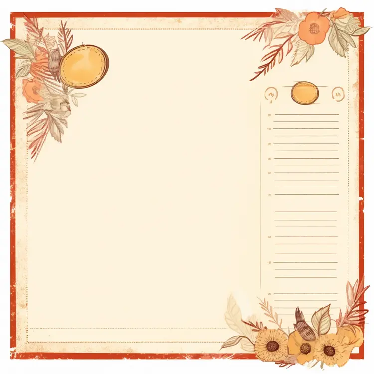 Autumn Themed Stationery with Floral Design