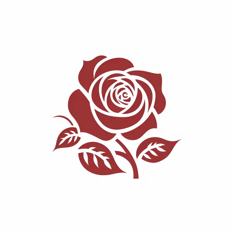 Simple Red Rose Illustration