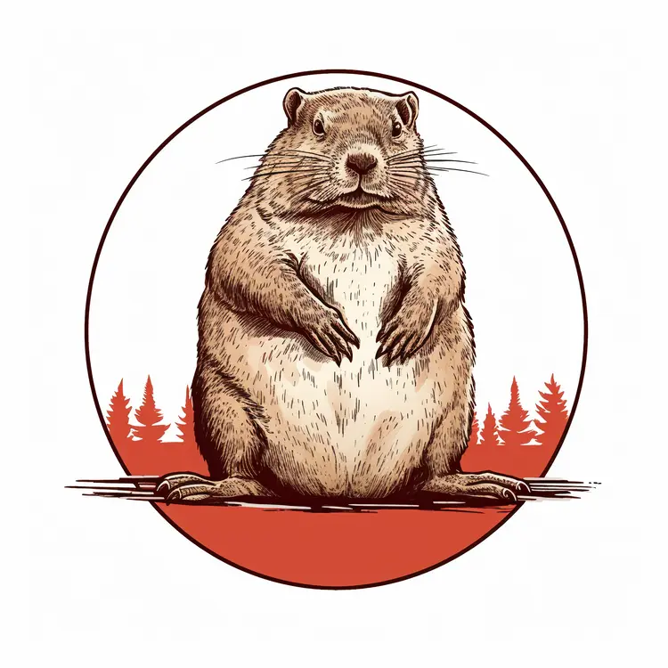 Groundhog Illustration for Groundhog Day Concept