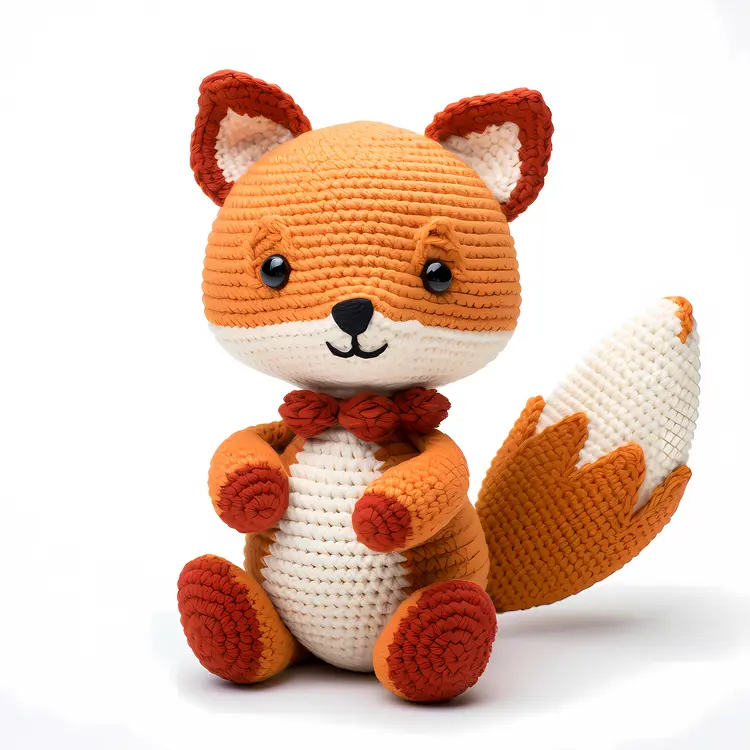 Adorable Fox with Red Collar for Christmas