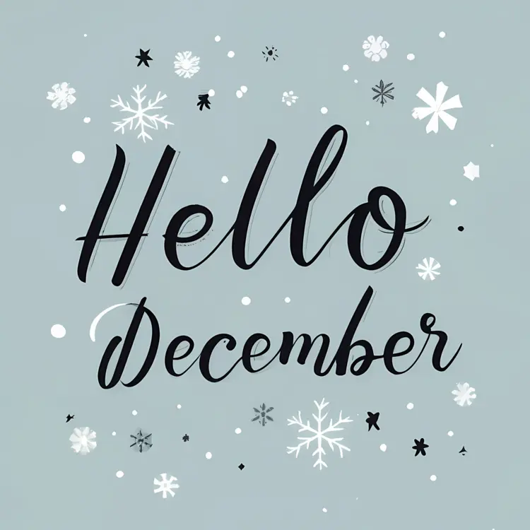 Hello December Winter Greeting