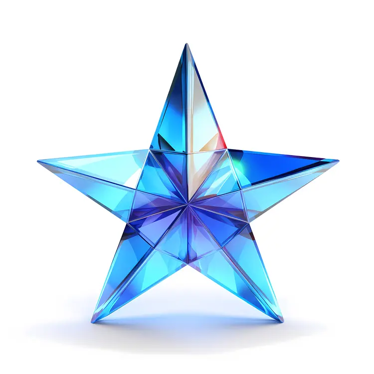 Blue Crystal Star Decoration