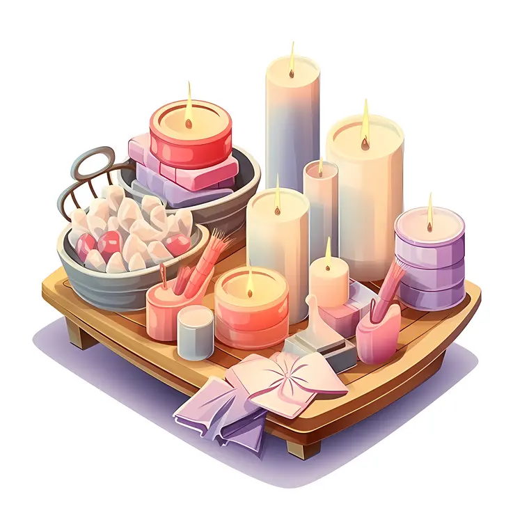 Candles and Ribbons on a Tray
