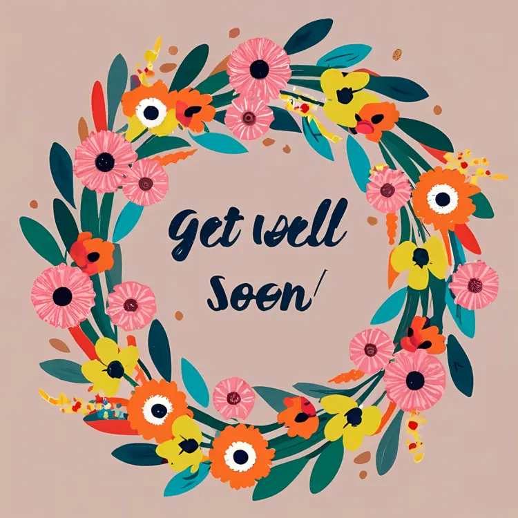 Get Well Soon Floral Wreath