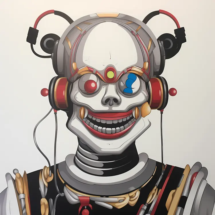 Futuristic Robot with Headphones