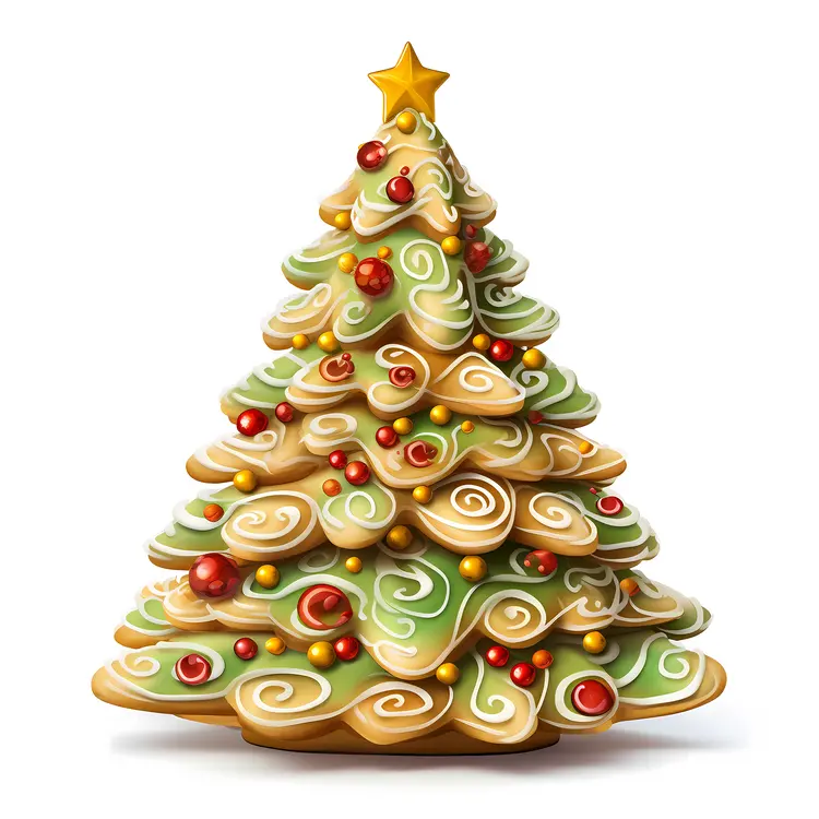 Festive Gingerbread Christmas Tree with Decorations