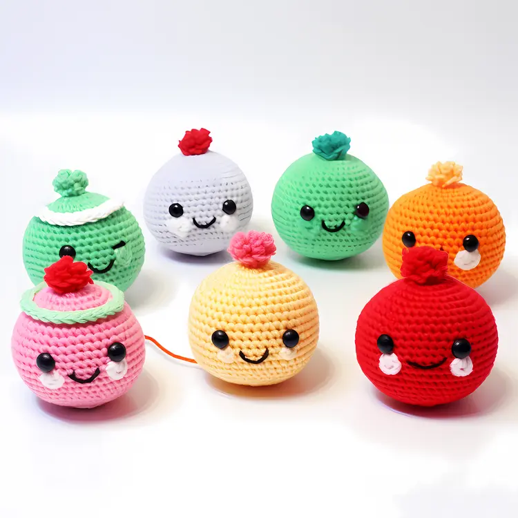 Cute Crochet Christmas Ornaments in Various Colors