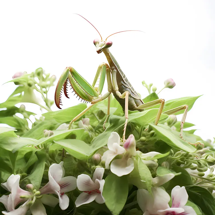Real Praying Mantis in Garden