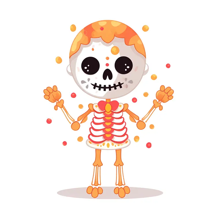 Cute Skeleton with Candy