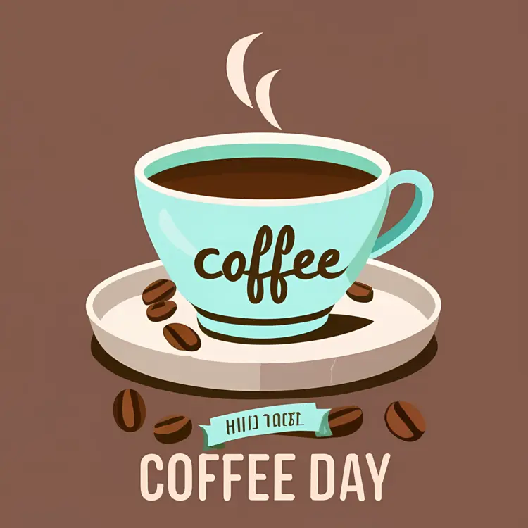 Coffee Cup with Beans for Coffee Day