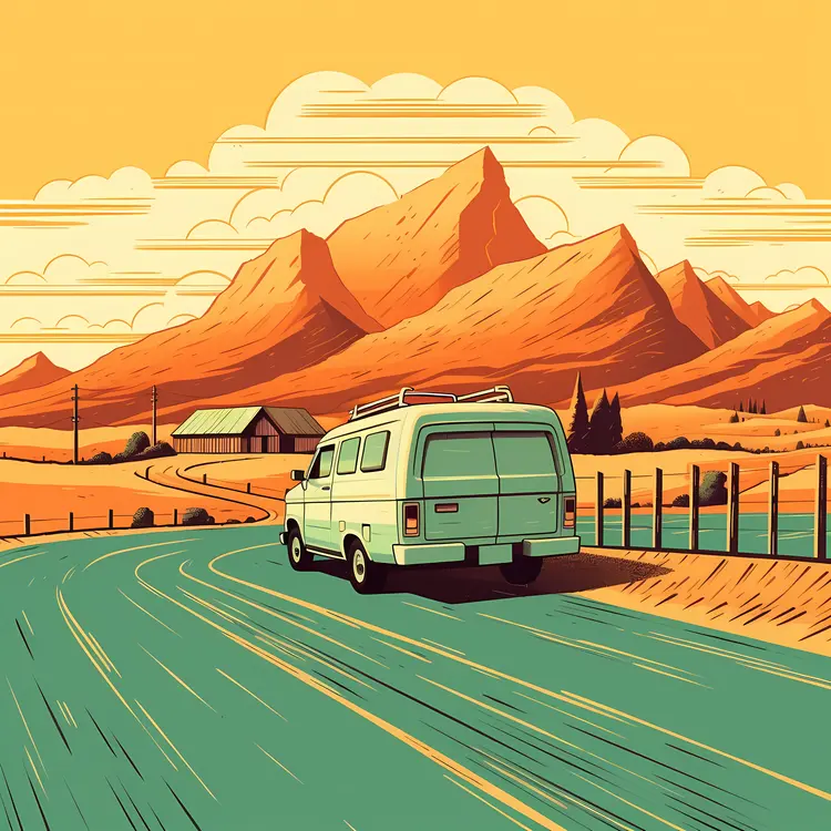 Van on Mountain Road