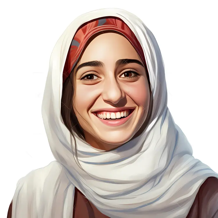 Smiling Woman in Traditional Headscarf Portrait
