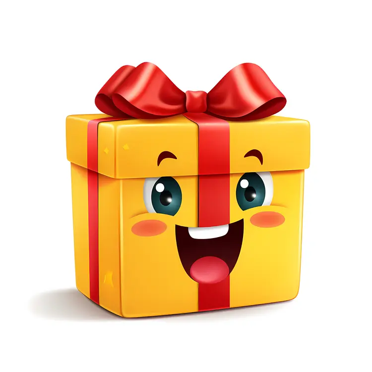 Yellow Gift Box with a Red Ribbon