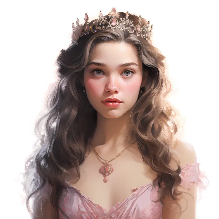 Elegant Princess Portrait in Pink Dress
