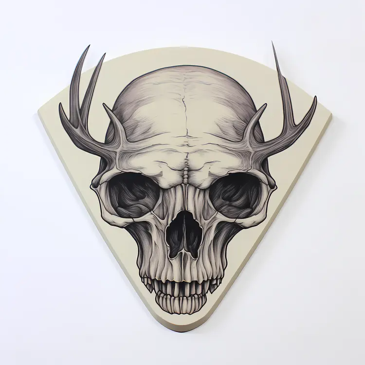 Artistic Skull with Antlers Design