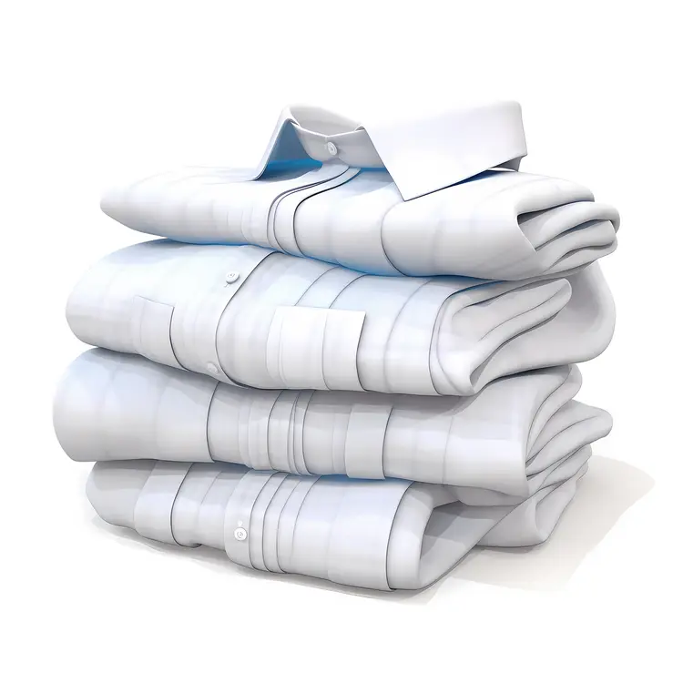 Stack of Folded White Shirts