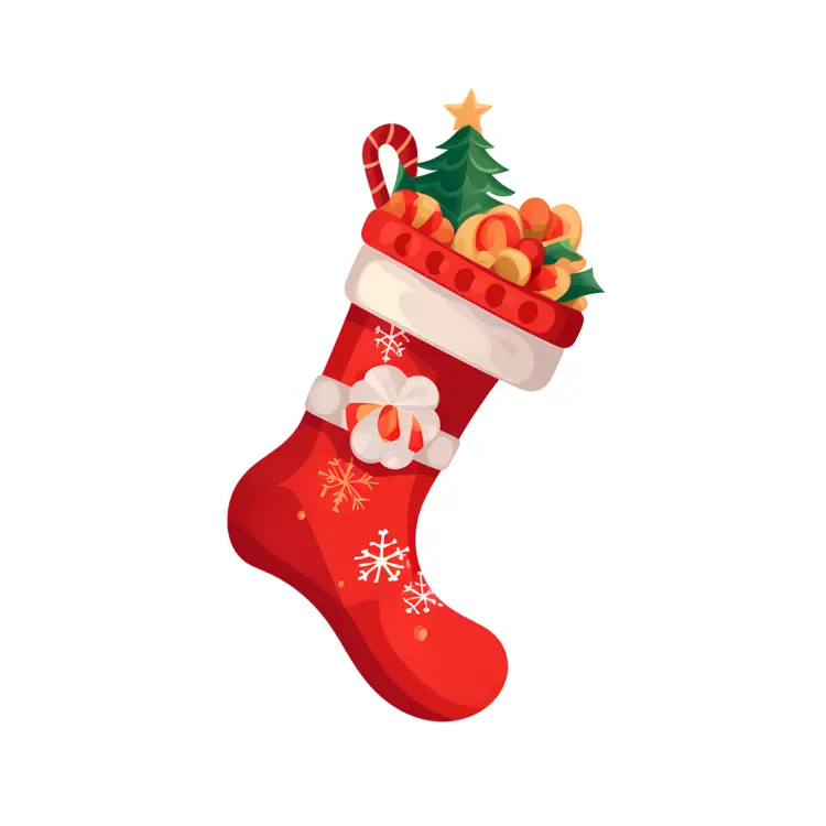Red Christmas Stocking with Gifts