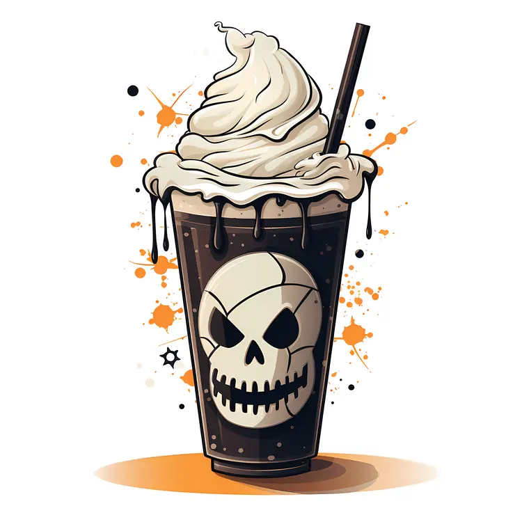 Dark Skull Milkshake with Whipped Cream