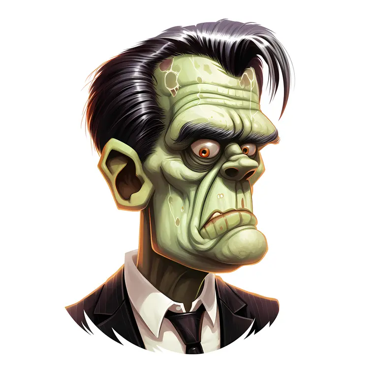 Cartoon Frankenstein Monster Portrait