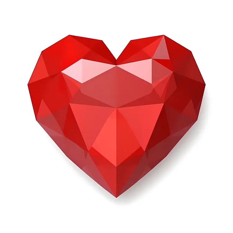Geometric Red Heart for Valentine's Day