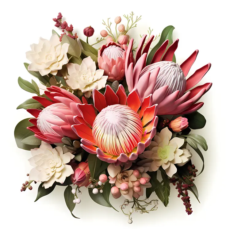 Stunning Protea Flower Bouquet with Berries