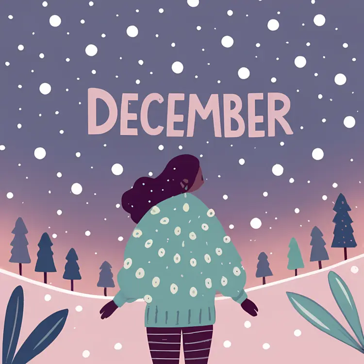 Person in Snowy December Landscape