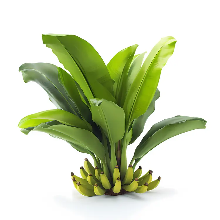 Small Banana Plant with Bananas