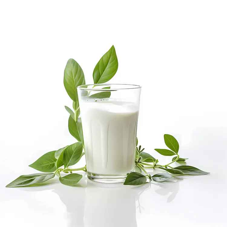 Plant-Based Milk with Leaves