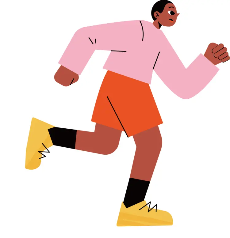 Running Person in Pink Shirt