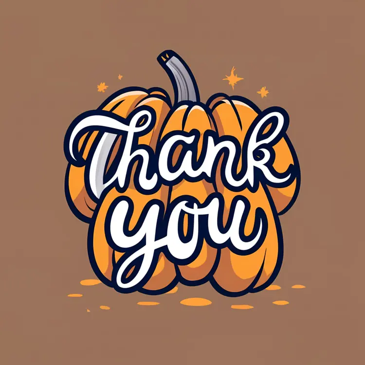 Thank You Pumpkin Illustration for Thanksgiving