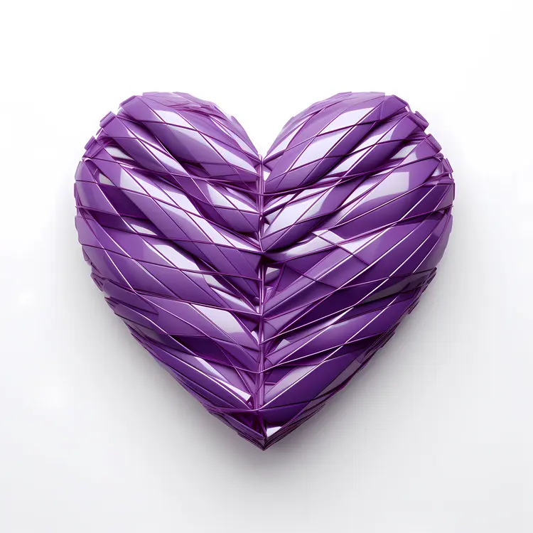 Beautiful Purple Origami Heart for Valentine's Day